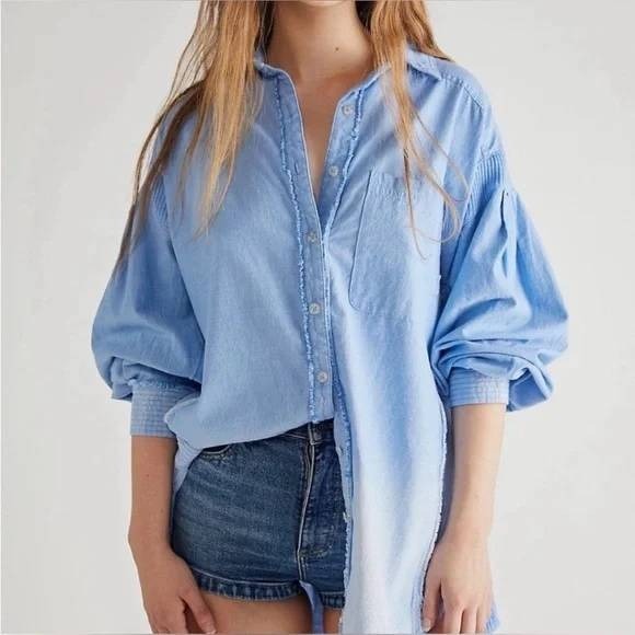 We The Free Tops - We the Free Cool N Clean Shirt Oversized Shirt Garment Dyed Size‎ Medium